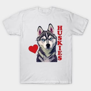 Love Huskies T-Shirt